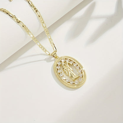 1pc Religious Jesus Christ Jewelry - 24-Inch Saint Death Pendant Necklace with Sacred Guadalupe Icon, Latin Faith Symbol for Weddings, Parties, Year-Round Wear - Women's Spanish Language Religious (Ramirez Line Collection