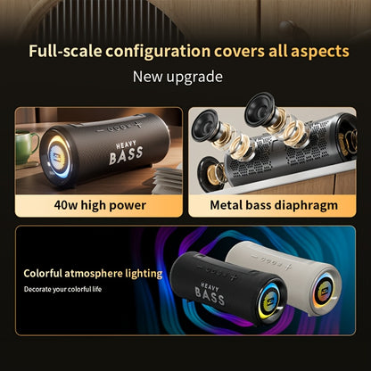 BASS-32 Party Wireless Speaker | 40W Heavy Bass Subwoofer, 360° Sound & RGB Lights, Portable, Tabletop, Button Control, Surround Sound, 6.1 Channel Configuration, USB Type-C Charging