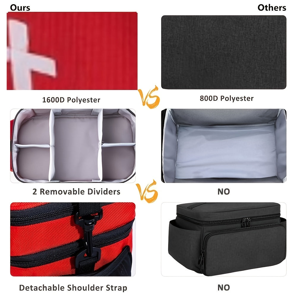 1pc Medical First Aid Kit, Multi-Pocket Medical Travel Bag, First Aid Supplies Storage Bag. Suitable for Storing Outdoor Sports Medical First Aid Supplies And Carrying First Aid Items When Traveling, Best for Christmas, Perfe