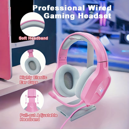 Colusi Wired Gaming Headset with Microphone, PS4/PS5/Xbox/Switch/Laptop Compatible, Low Latency Surround Sound, Noise Isolating Closed-Back Headphones, - Plug & Play, Volume Control & Adjustable Headband for PC Gaming