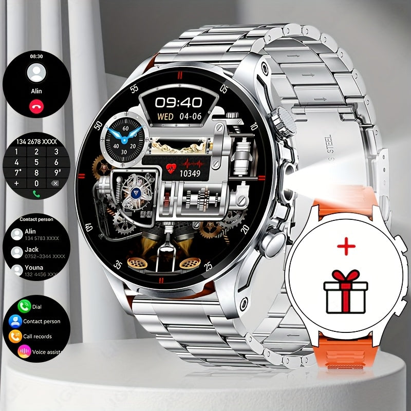 [SUNKTA Smart Watch] SUNKTA Smart Watch for Men Women | 1.53" Full Touch Display, Long Range Flashlight, Wireless Calls, 100+ Activity Modes, Call & Message Alerts, 290mAh Large Battery, Fitness Tracker, Compatible with iPhon