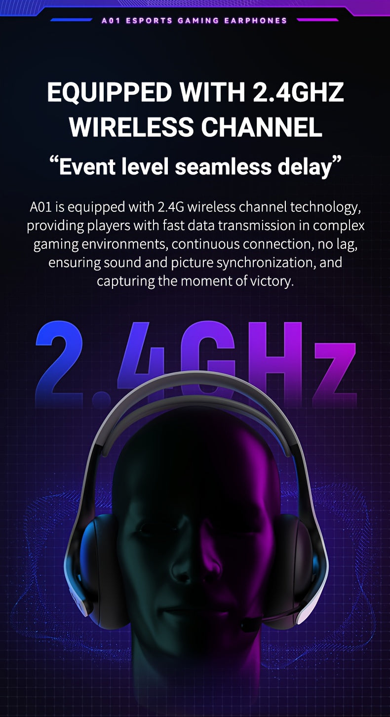FonkiiDokii 7.1 Surround Sound Gaming Headphones with Noise Isolation, 3.5mm USB-C Cable & Built-in Mic | 2.4G Wireless, 5.4BT Connection, Comfort Fit, Closed-Back Design