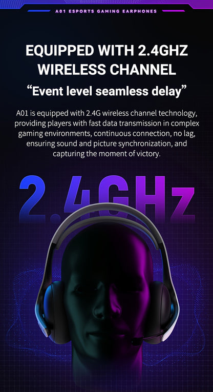 FonkiiDokii 7.1 Surround Sound Gaming Headphones with Noise Isolation, 3.5mm USB-C Cable & Built-in Mic | 2.4G Wireless, 5.4BT Connection, Comfort Fit, Closed-Back Design