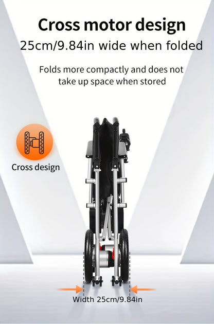 Load Capacity 350 Pounds, Frame 16.8kg, 15-17 Miles Long Battery Life Upgrade Smart Electric Wheelchair, Adult Electric Wheelchair Scooter, Light Step Folding, Put Into The Trunk, Removable Lithium Battery, Suitable For Trave