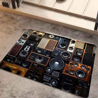 2D Flat Diatom Mud Mat1pc High-end Diatom Mud Music Speaker Design Mat, Non-slip Floor Mat, Tapestry, Yoga Mat, Machine Washable and Colorfast, Suitable for Living Room, Bedroom, Bathroom, Kitchen, Study, Computer Room, Indoo