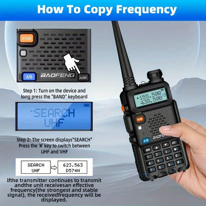 6pcs Baofeng UV-5R-8W Radio, Long Range Walkie Talkies Radio with flashlight, Two Way Handheld Radio Ultra-long standby 48-72 hours, Hands-free conversation,  for Survival Gear Hunting Camping.Cheap Walkie Talkies Long Range