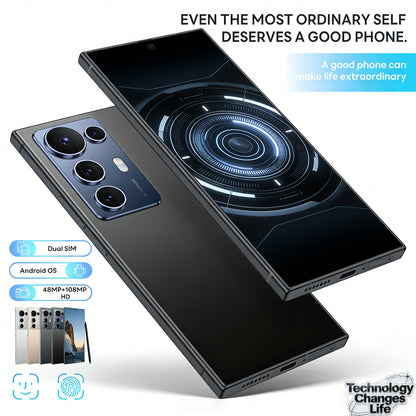 2026 New S25 Ultra Android Smartphone | 6.8-Inch 5G Unlocked Android 14 Smartphone with 12+512GB Storage Options, Facial Recognition, Phone Case, Screen Protector, Headphones, And Charging Cable | Ideal for Daily Use, Travel,