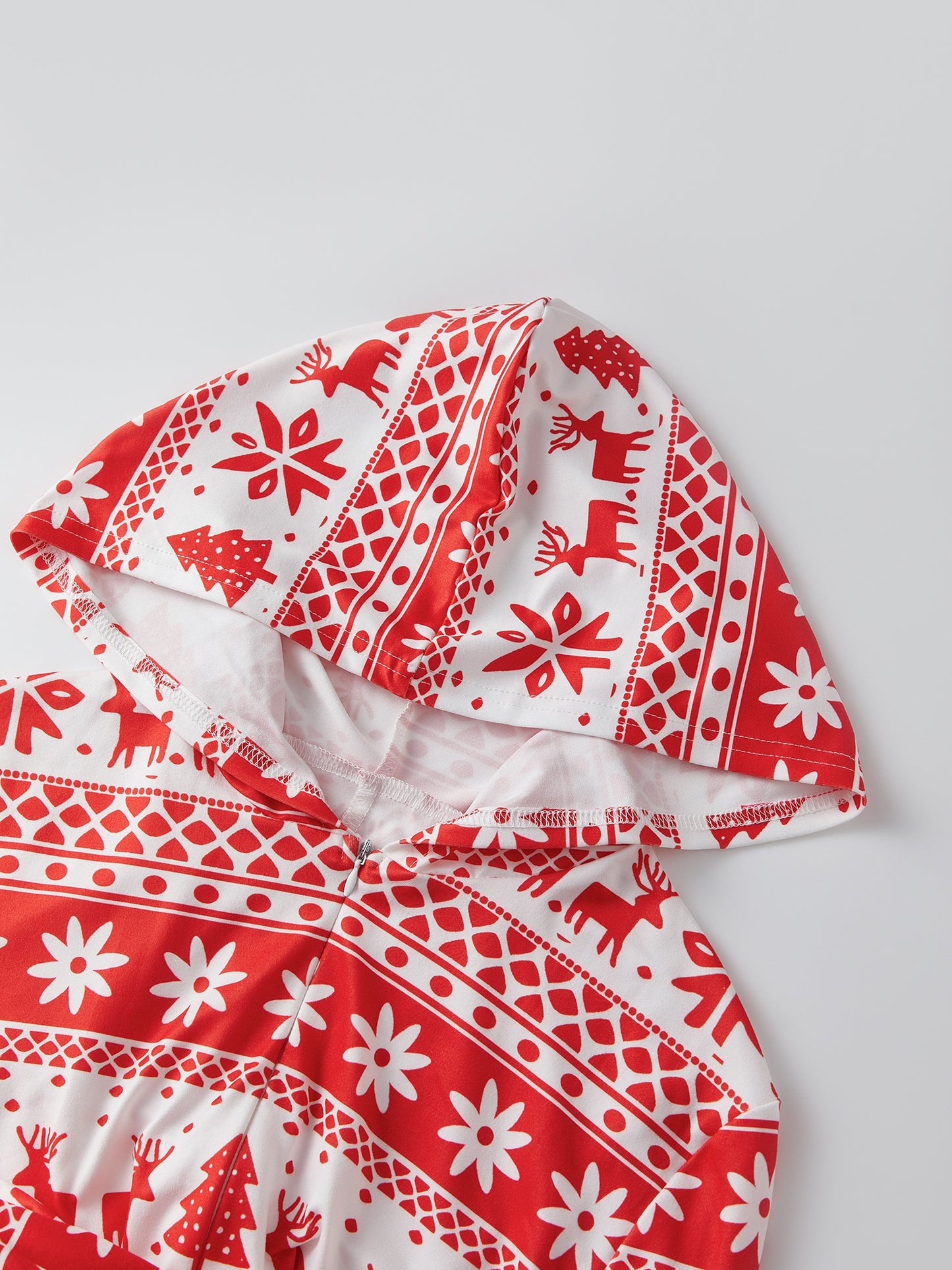 Women'S Christmas Romper Pajamas Cute Snowflake Print Long Sleeve Zip Up Jumpsuit Sleepwear