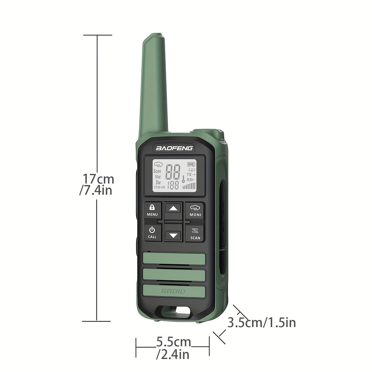 BAOFENG FR-22A FRS Two-Way Radio for Adults - Long Range, USB-C Charging, Rechargeable, NOAA, Flashlight, 1.5-3km Range, 36V Operating Voltage, ABS Material, Business Frequency, Outdoor Communication, Sleek Design, Durable Co