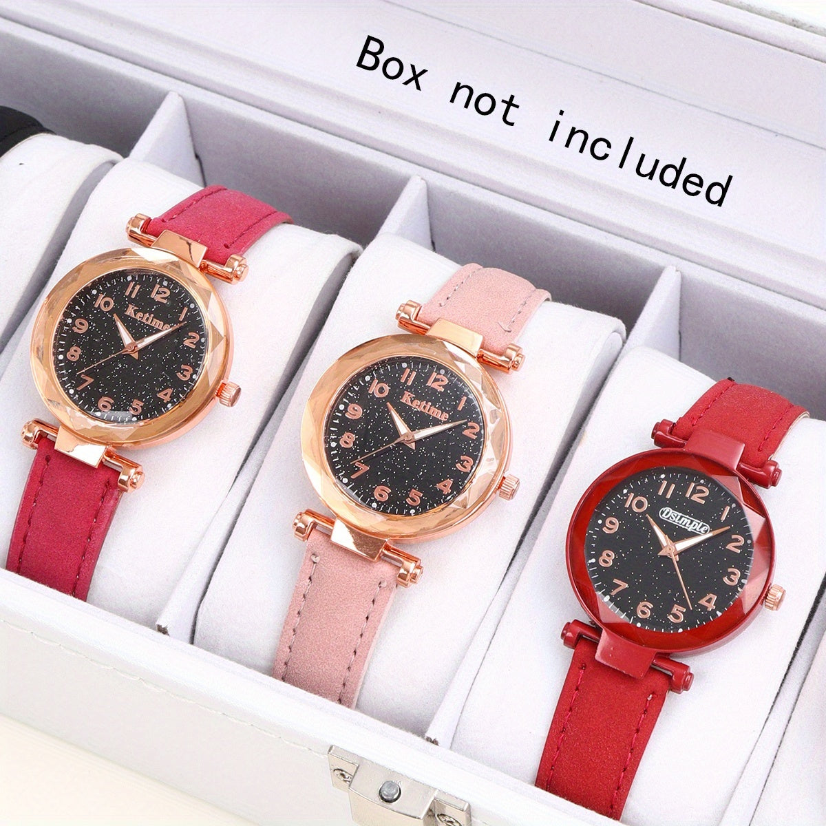 2/ 3pcs/ set Women Watch Set, PU Leather Simple Quartz Watch, Rectangle Fashion Dial, Gift for Women