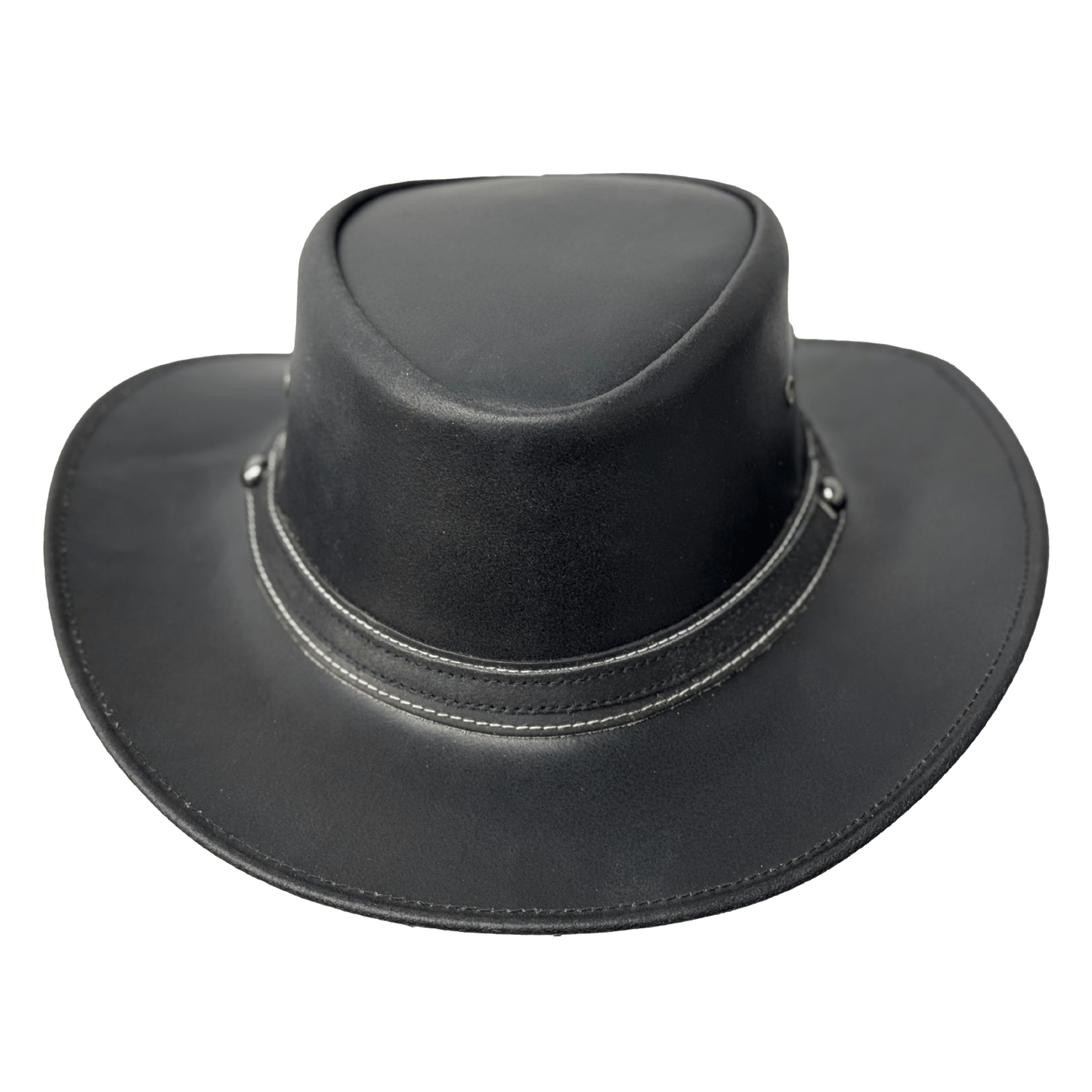 Black Western Style Genuine Cowhide Cowboy Hat – Shapeable Wide Brim for Men & Women