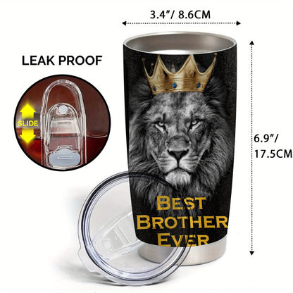 Brother Birthday Gifts, Best Brother Ever Gift Idea from Sister, 20oz Stainless Steel Tumbler for Men, Bro Travel Mu, 1pc
