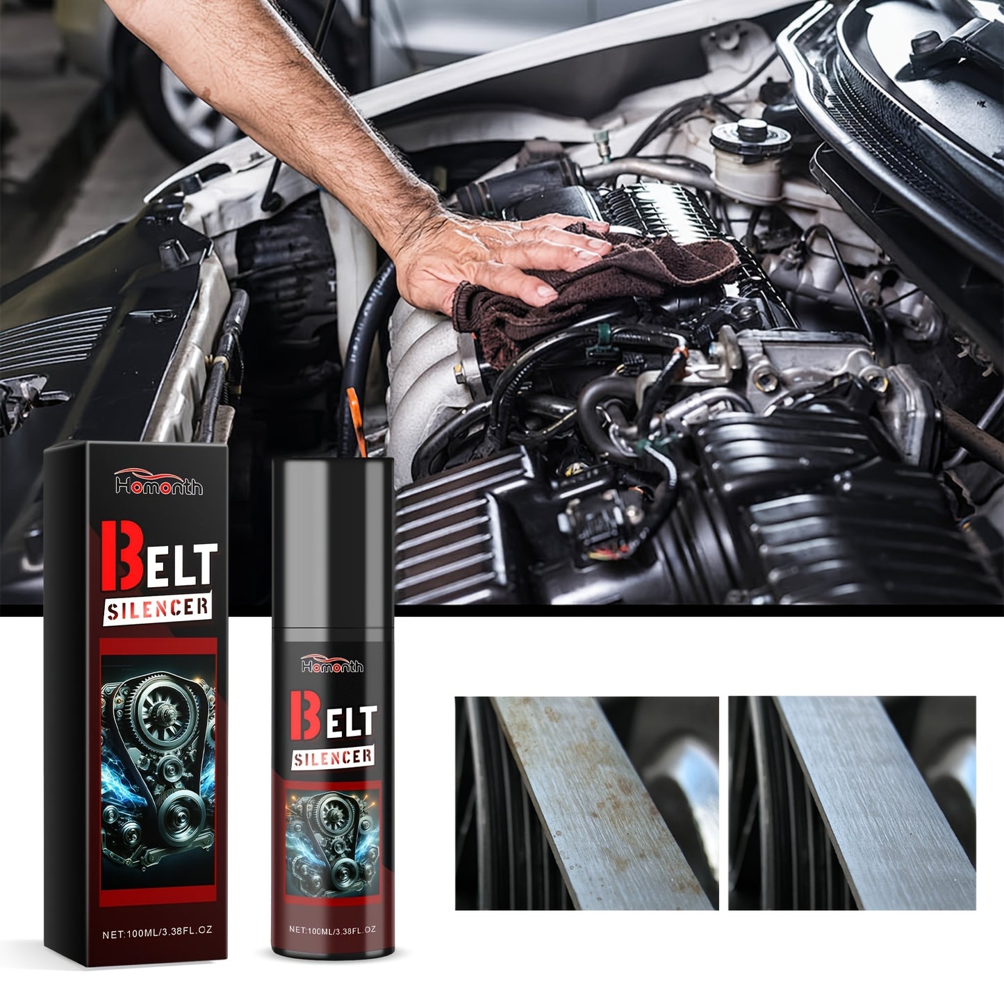 3pcs Car Engine Belt Noise Reducer & Lubricant Spray - Heavy-Duty Belt Conditioner for Quiet Operation, -Wear Formula, Long-Lasting Protection, Spray For Car, White Lithium Grease, Car Engine Lubricant, Car Lubricant, Bicycle