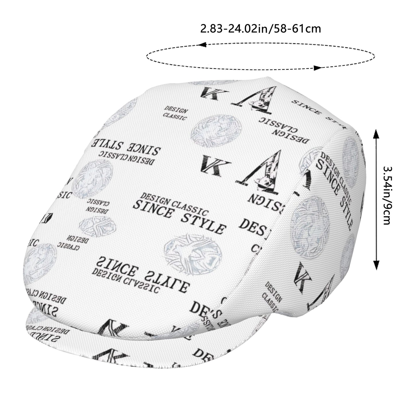 1pc Classic Black & White Letter Design Adjustable Beret Hat - Lightweight Polyester, Elegant Cabbie Gatsby Cap for Men & Women, Perfect for Driving, Casual Wear, and Special Occasions, Casual Headwear | Classic Beret | Light