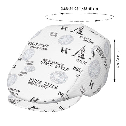 1pc Classic Black & White Letter Design Adjustable Beret Hat - Lightweight Polyester, Elegant Cabbie Gatsby Cap for Men & Women, Perfect for Driving, Casual Wear, and Special Occasions, Casual Headwear | Classic Beret | Light