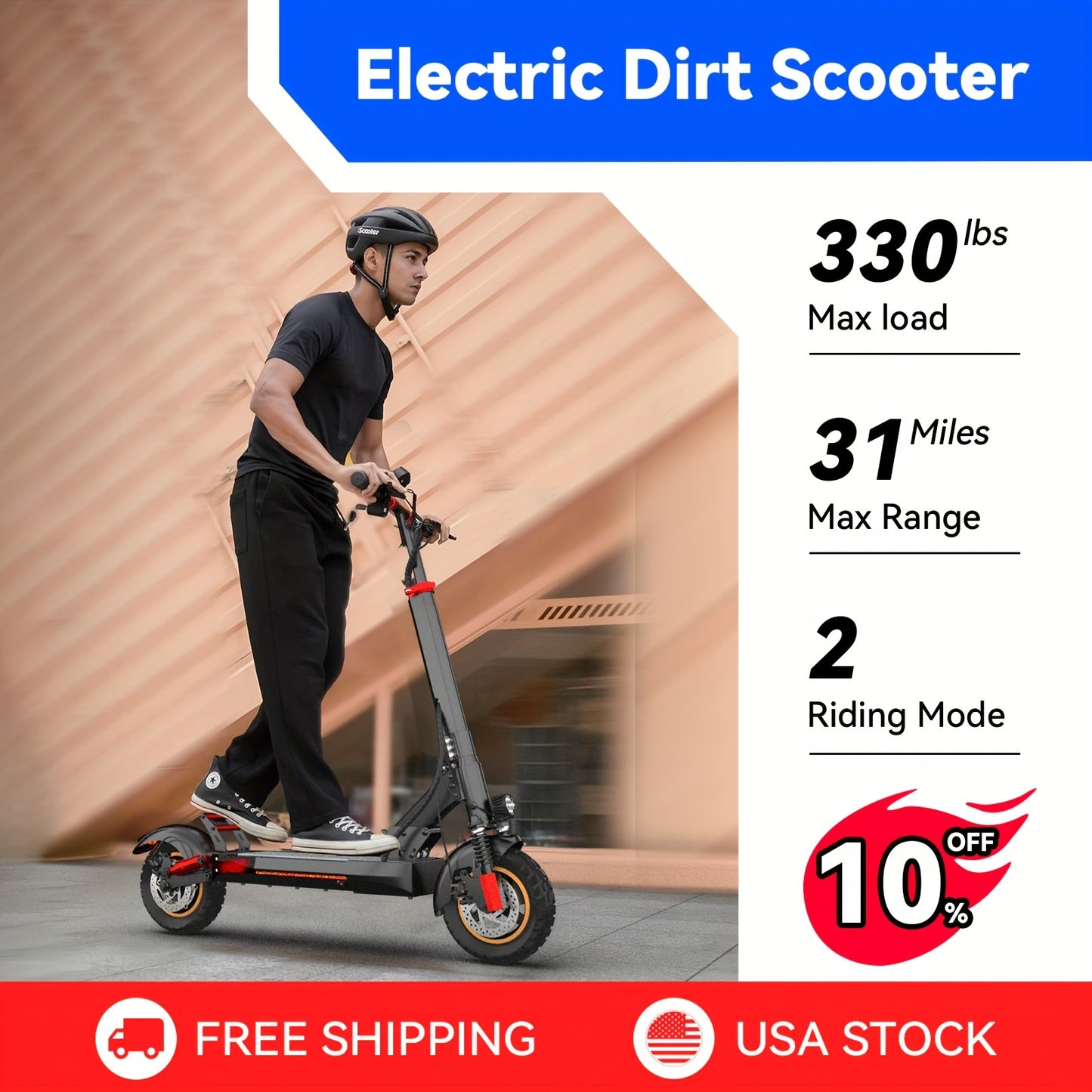 Aoniu M4 Electric Scooter for Adults with Seat Fast 25-30 Speed Off Road Heavy Duty 300 Lbs 10 Inch Foldable E Scooter Mobility Folding Bike for Men 30 to 40 Miles Long Range E Scooters