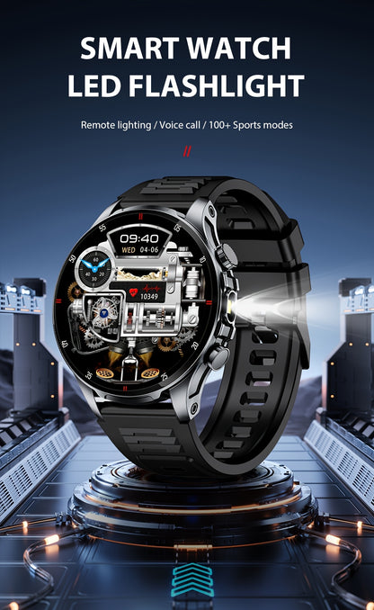 [SUNKTA Smart Watch] SUNKTA Smart Watch for Men Women | 1.53" Full Touch Display, Long Range Flashlight, Wireless Calls, 100+ Activity Modes, Call & Message Alerts, 290mAh Large Battery, Fitness Tracker, Compatible with iPhon