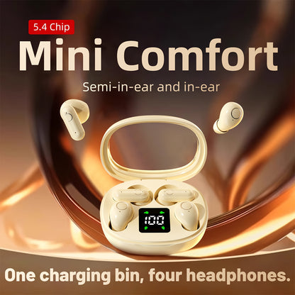 Ultra Small Mini Sleep, Short Handle Sports Wireless Earphones, HiFi Bass Stereo Dual Sound Quality 5.4 Wireless Earphones, Comfortable Noise Reduction Wearing, High-definition Digital Display With Microphone, Ultra Long Stan