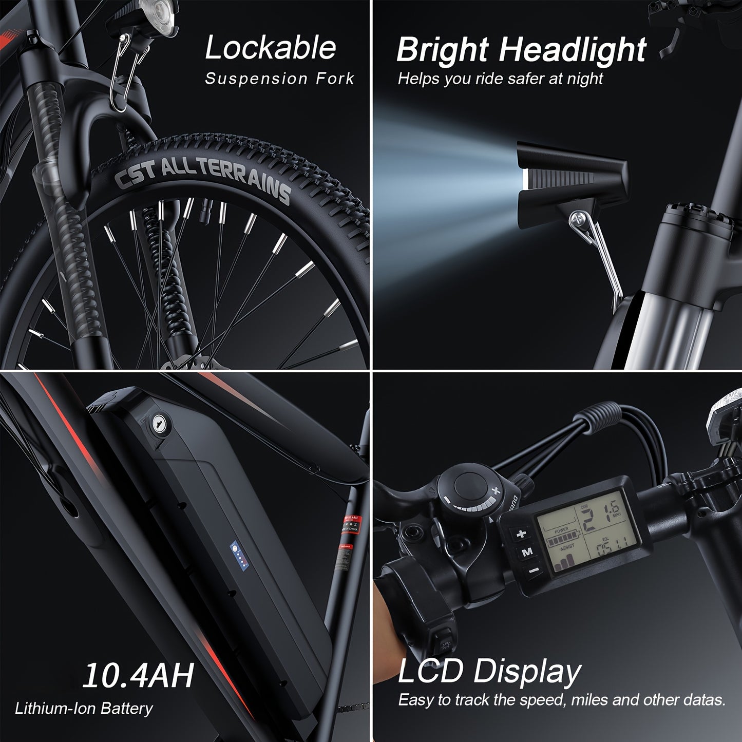 27.5'' Electric Bike for Adults With500W Motor, Up to 50 Miles School Ebike with 48V 500WH Removable Battery, Electric Mountain Bike, 20MPH Adults Electric Bicycle with LCD Display, 21 Speed