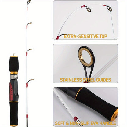 All-in-One Fishing Rod and Reel Combo with Backpack, Chair, Lures & Accessories - Spinning Reel Heavy-Duty Fishing Gear Set with Fast Action Tip, Medium-Light Power, Left-Hand Retrieve, Pre-Spooled Line & Color-Coded Lures fo