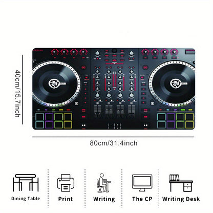 1pc Dj Controller Style Mouse Pad Mouse Pad & Ultra Smooth Keyboard Pad - Non-Slip Rubber Base, Stitched Edges Design, Suitable for Office, Home Computer Accessories, Durable Stitched Edges, Smooth Surface