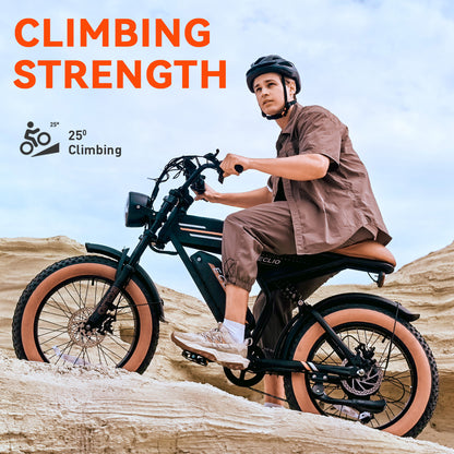 Eclio F02 Electric Bike for Adults, 20mph Ebike with 48V Removable Battery, 20" FAT Tires & LCD Display, Supports 330lbs - Ideal for Commuting & Urban Leisure Riding