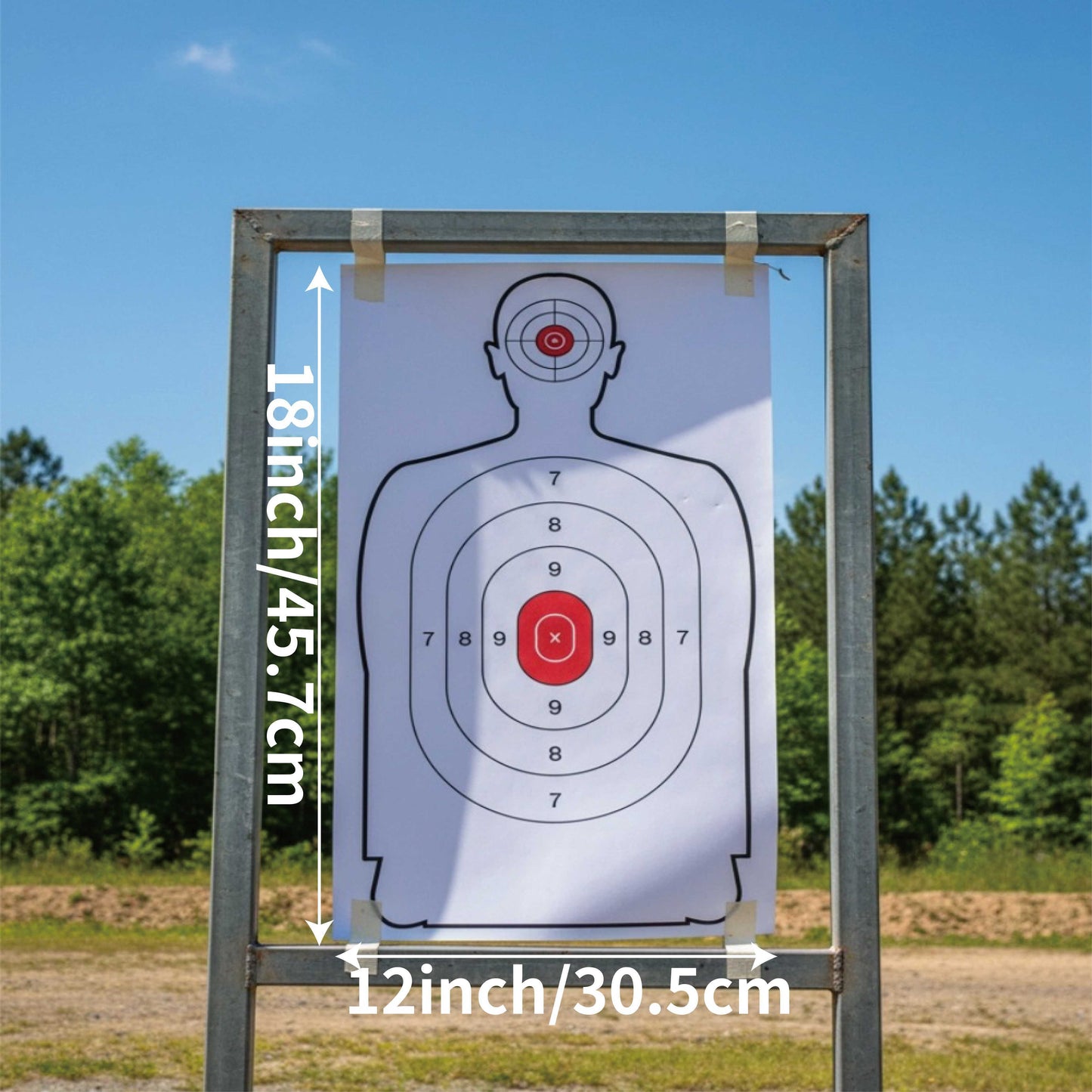 10/25/50-Pack 12×18 Inch (30.5×45.7cm) Non-Reflective Paper Target Sheets - Practice Shooting Paper for Marking and Identifying Target Positions