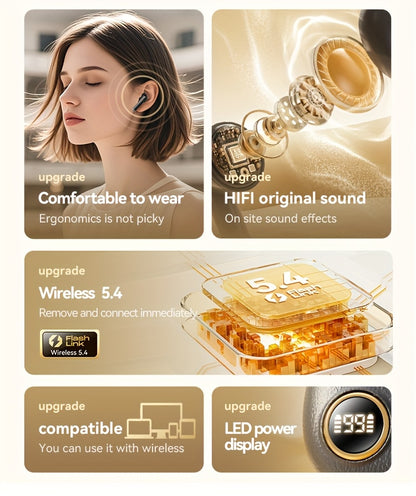 ACER TWS Wireless Earbuds with Deep Bass Stereo + Call Noise Cancellation, Long-Lasting Comfort, HIFI Sound, Lightweight Touch Design, Classic Retro Style, Non-Painful Wear for Sports, Running, Learning, Business, Music - Chr