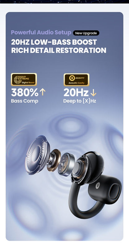 Philips True Wireless Bluetooth Headphones, Open Wireless Earbuds, Ear Clip Wireless Earbuds, for iPhone and Android, Comfortable to Wear, Bluetooth 5.4, 46 Hours of Playtime, Stereo Bass, LED Battery Display, ENC Dual Noise
