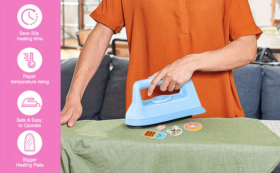 Compact Craft Iron with Charging Station - 400W, Great for T-Shirts, Footwear, Handbags & Vinyl Crafts - Excellent for Travel & Home Applications