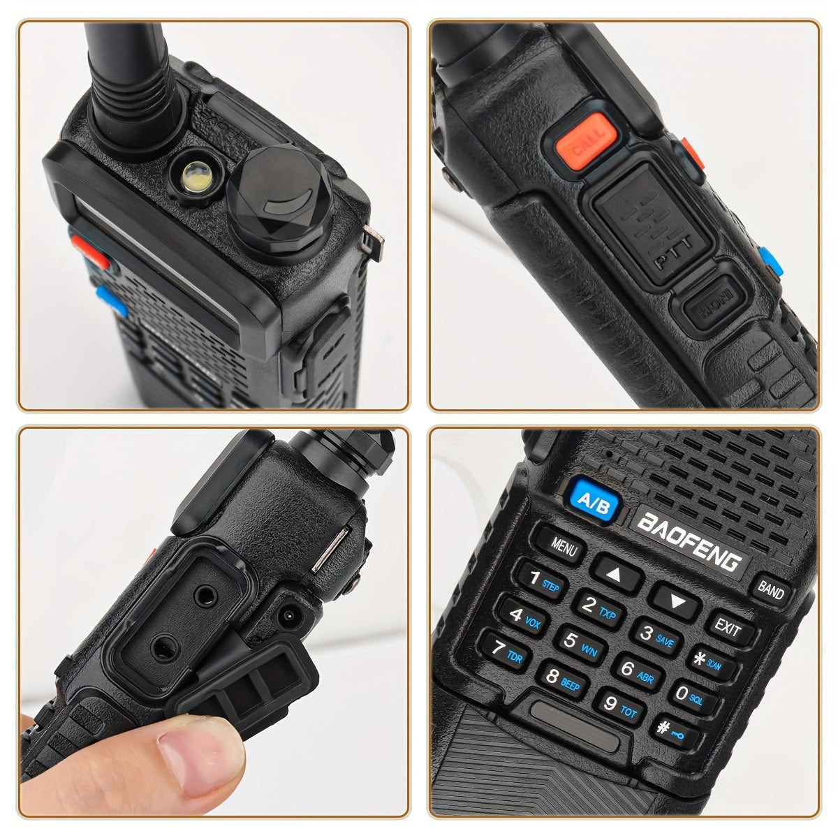 BAOFENG 8W Max Power Ham Radio Long Range Dual Band VHF UHF Handheld High Power 3800Mah Rechargeable Walkie Talkies Handheld Two Way Radio with High Gain Long Antenna, Programming Cable, Speaker Mic And Earpiece Full Kit, 2Pa