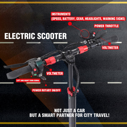 Foldable Electric Scooter with Detachable Seat & 10" All-Terrain Vacuum Tires - 48V15Ah/55KM Range, 50KM/H Speed, Dual Disc Brakes, Heavy-Duty e-Scooter for Off-Road, Commuting, Hills - Global Voltage ( Plug)