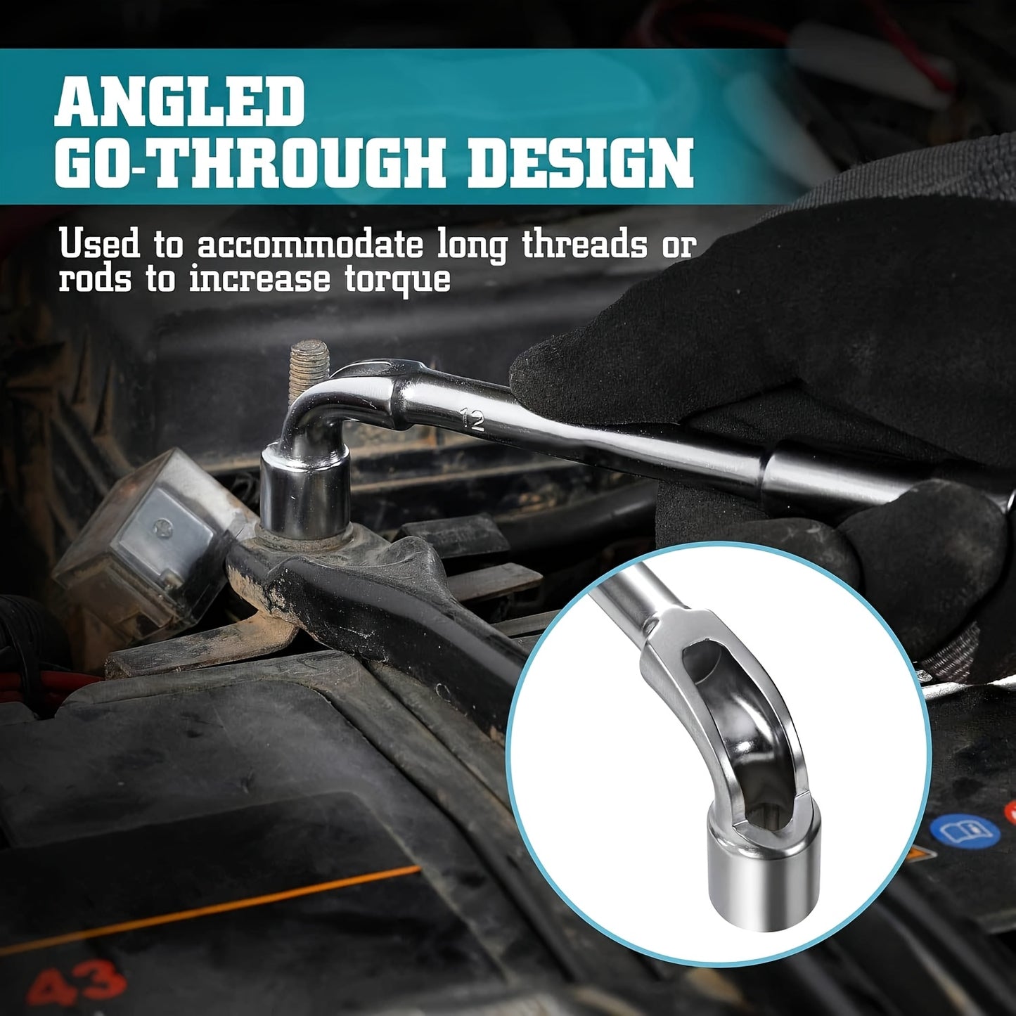 12pcs L-Type Pipe Perforation Elbow Wrench Set, 8-19mm L Shaped Hex Socket Wrench Set, Cr-V Steel, Double-head Socket Wrench, Suitable for Car Maintenance, Construction, Furniture Maintenance And Maintenance, Daily Maintenanc