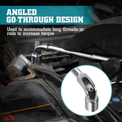 12pcs L-Type Pipe Perforation Elbow Wrench Set, 8-19mm L Shaped Hex Socket Wrench Set, Cr-V Steel, Double-head Socket Wrench, Suitable for Car Maintenance, Construction, Furniture Maintenance And Maintenance, Daily Maintenanc