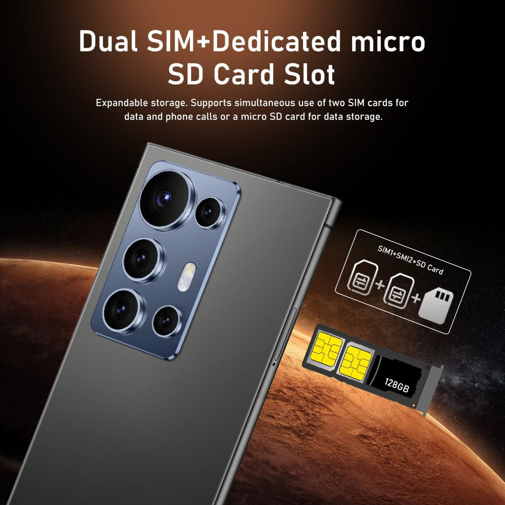 S25 Ultra 2026 Latest 6.8" Unlocked Android 5G Big Screen Phone - 12GB+256GB, 13MP+50MP Camera, USB Type-C Charging, Dual SIM Slot, 5G Support, USB Type C Charging, Take Big Pictures Day Or Night On The Go
