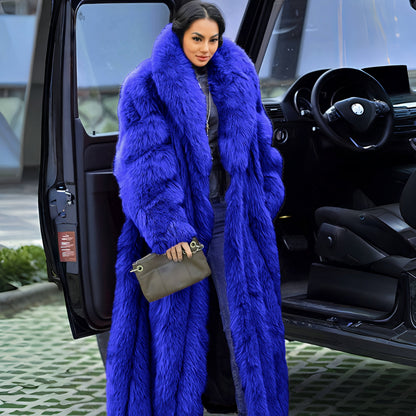 FHILLINUO Chic Women'S Faux Coat | Long Length, Solid Color, Single Breasted, with Pockets, Comfortable and Warm for Fall/Winter