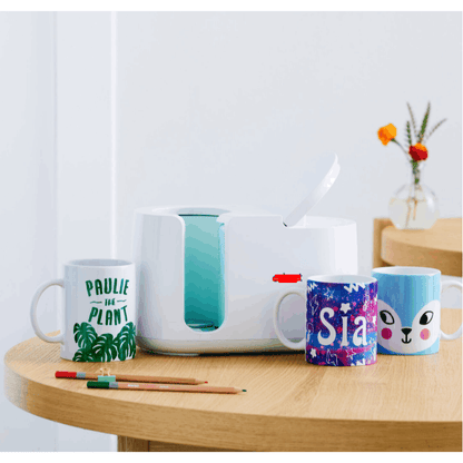 C.ri.cut Mug Press™, Portable Heat Press, Mini Heat Press Machine, Portable, 3 Modes, Adjustable Temperature Control, Compact Design for DIY Projects, Portable Electric Heat Press Machine, Ideal for Crafts & Fabric, Include