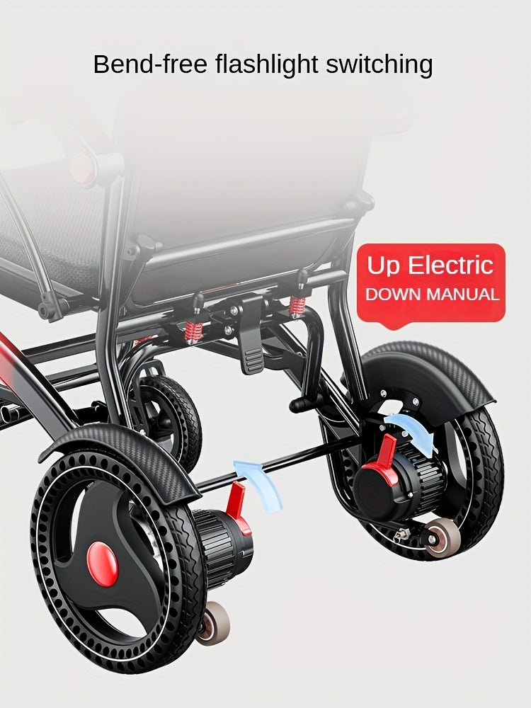 Electric Wheelchair for Seniors, 500W High Power, 30+ Miles Long Range, Foldable, 350 Lbs Capacity