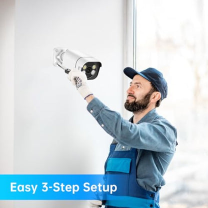 WESECUU Poe Security Camera System 4K CCTV Camera Security System 4pcs Home Security Cameras Outdoor 2Way Audio Human Detection 8CAM (1 CAM), Property Protection, Outdoor Surveillance, Modern Security, Compact Design, Durable