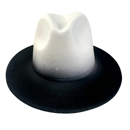 's Western Cowboy Hat - Wide Brim Gradient Blue/White/Navy/Dark Brown/Coffee Brown Felt, Funky Ombre Style for Rodeo, Country Music Festivals, Cowboy Parties - Durable & Hand Washable (No Feathers)
