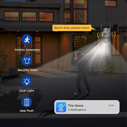 1pc 5MP Smart Solar CCTV, AI Home Monitor with Fall Alert & Emergency Call, Two-Way Talk, Night Vision, Cloud Service – Easy Setup for Bedroom, Bathroom, Living Room, Hall