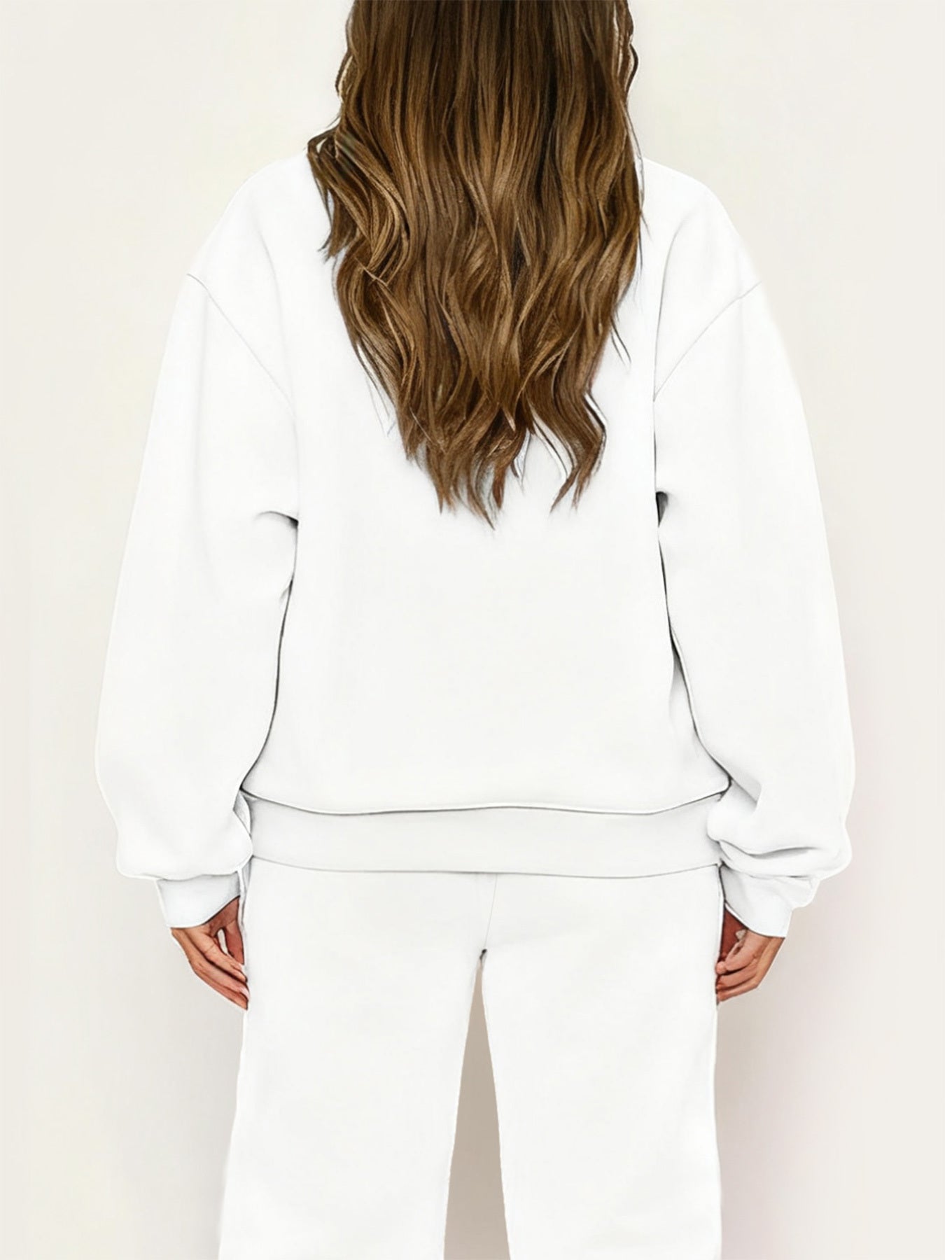 Women'S Casual Crew Neck Sweatshirt and Straight-Leg Pants Two-Piece Set with "Faith Hope Love" Print, Fleece-Lined, Drawstring Waist, All-Season, Comfortable Outfit For Casual Attire, Comfortable Clothing | Crew Neck Sweatsh