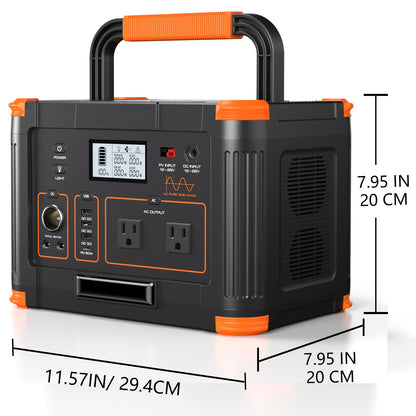 500W 519Wh Portable Power Station, Solar Generator & Lithium Battery Power Bank with 2x 110V AC Outlets,5 Overload & Overheat, Compact & Lightweight for RV, Camping, Home Backup, Outdoor Adventures - Solar, Quiet Operation, M