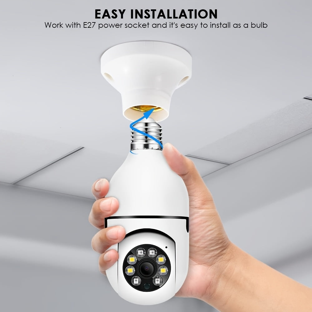 10pcs FHD 2MP Wireless Light-Bulb Security Camera, Work With 2, 4ghz WiFi, Motion Auto Tracking, 2 Way Audio, Spotlight Night Vision, E27 Screw-in CCTV Camera