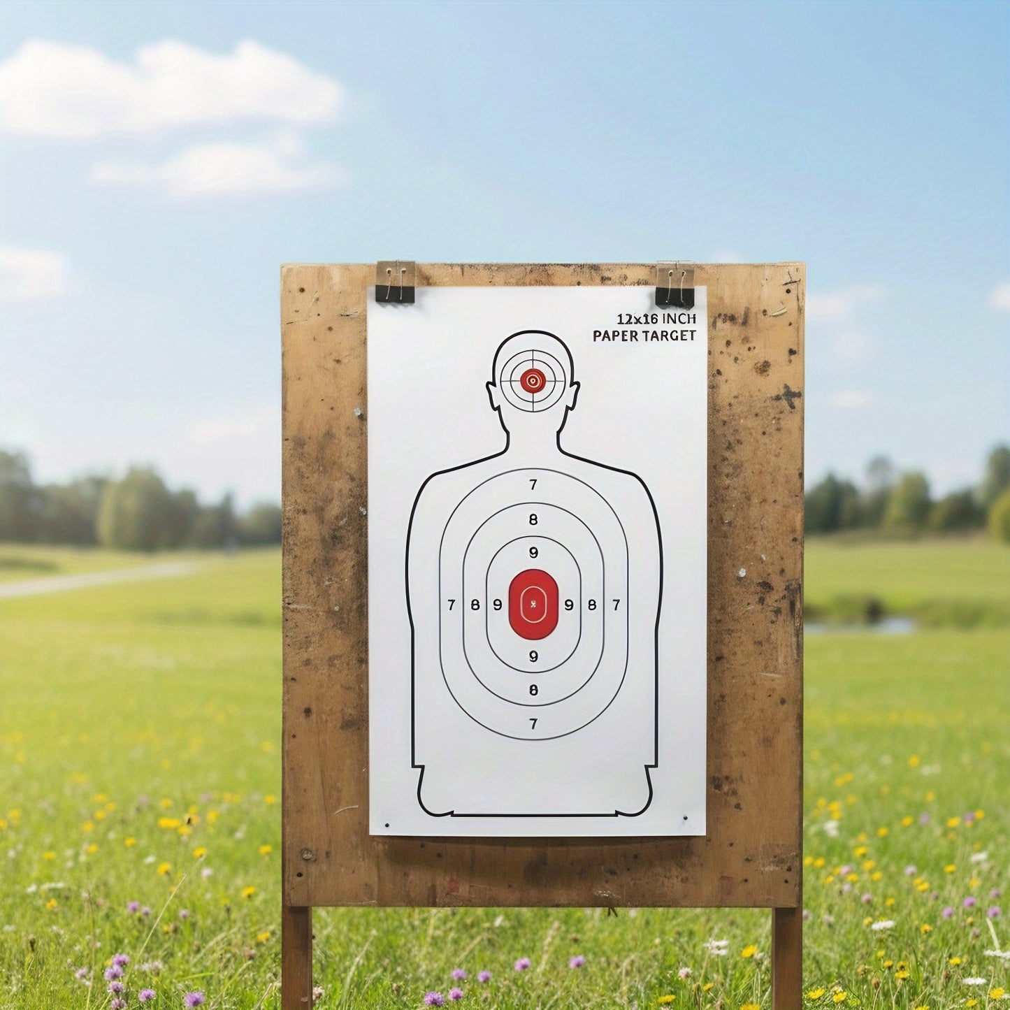 10/25/50-Pack 12×18 Inch (30.5×45.7cm) Non-Reflective Paper Target Sheets - Practice Shooting Paper for Marking and Identifying Target Positions