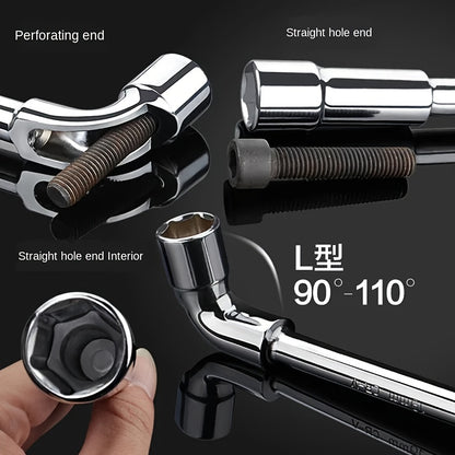 L-Shaped Perforated Socket Wrench Set - Car Repair Tools with Hexagonal Sockets - Mechanic'S Hand Tools - Iron Alloy Body - MYS Brand