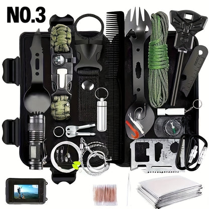 MOLLE System Survival & First Aid Kit - All-in-One Outdoor Emergency Gear with MOLLE-Compatible Backpack/Leg Strap Attachment, Heavy-Duty Supplies (Bandages, Tourniquet, Bleeding Control) for Camping, Hunting, Hiking -