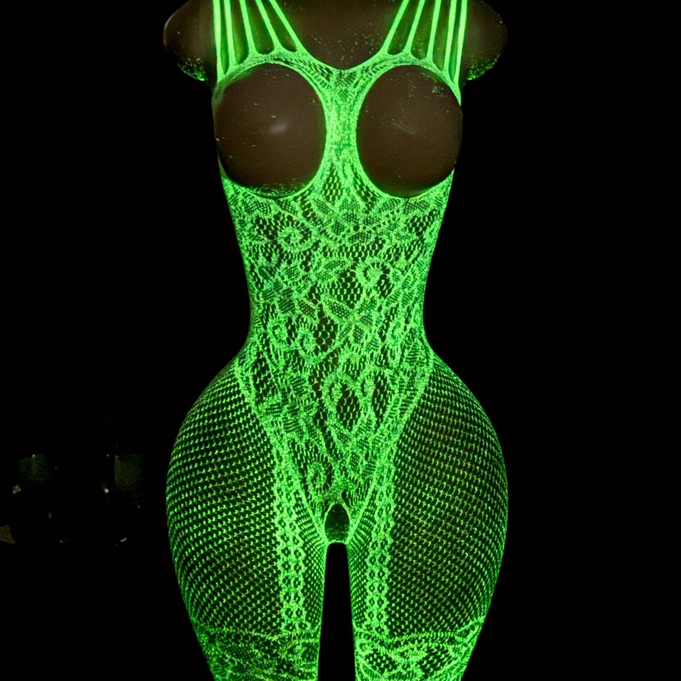 Sexy Lingerie, Glow-in-the-Dark Women'S Erotic Onesies, Onesies, Suspender Cut-Out Onesies, Hot Slim Onesies, Seduction Clothes on Bed, Passion Robes