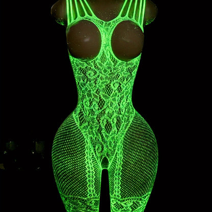 Sexy Lingerie, Glow-in-the-Dark Women'S Erotic Onesies, Onesies, Suspender Cut-Out Onesies, Hot Slim Onesies, Seduction Clothes on Bed, Passion Robes