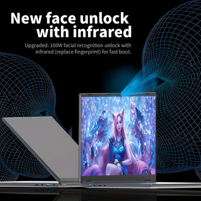 16" Touchscreen Business Laptop | Intel Core i3, 3.0 to 3.6 GHz, 16GB/32GB RAM, 480GB/960GB SSD, RGB Color Backlit Keyboard, Face Recognition, 5000 mAh Battery, American-style Plug